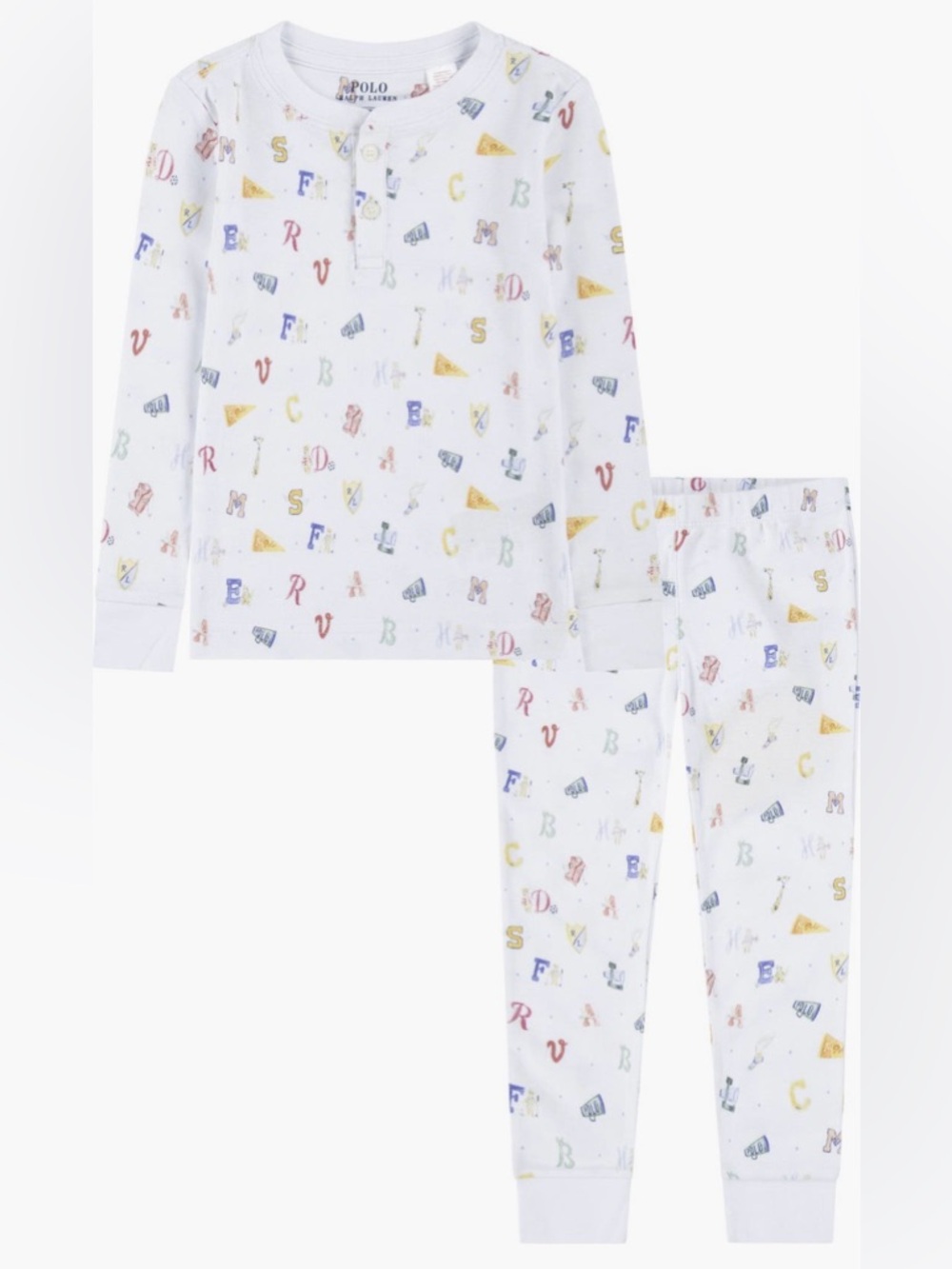 Polo by Ralph Lauren White Kids Letter & Icon Pajama Set